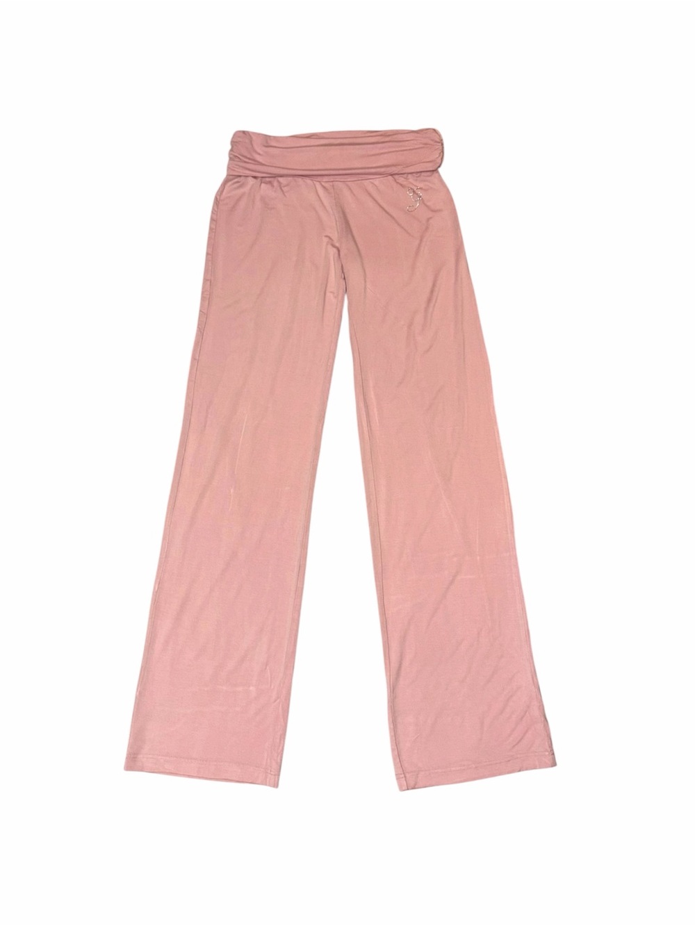 Pink fold over flare/wide leg leggings